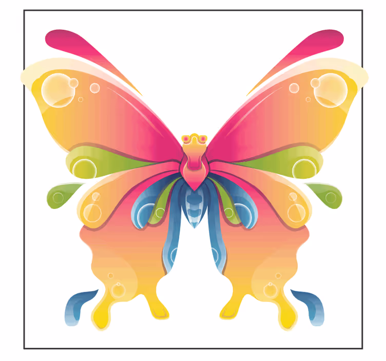 Bases para copos com arte de borboletas coloridas - TenStickers