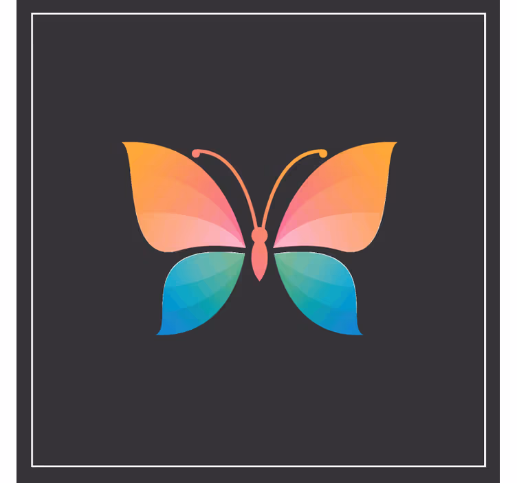 Bases para copos símbolo de borboleta colorido - TenStickers