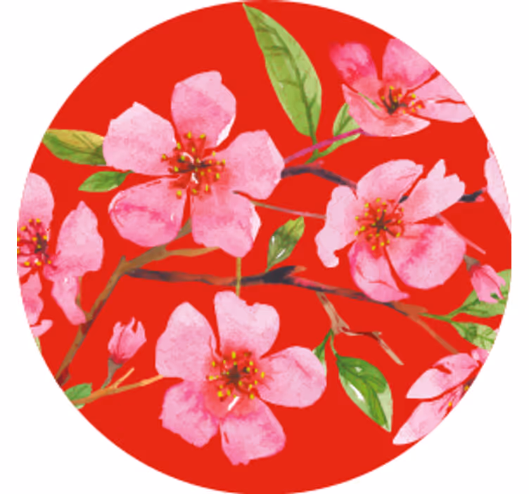 Bases para copos de flor rosa floral - TenStickers