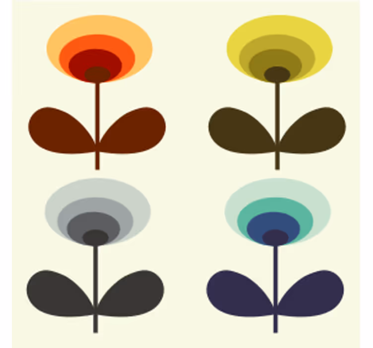 Bases para copos de formas florais em camadas - TenStickers