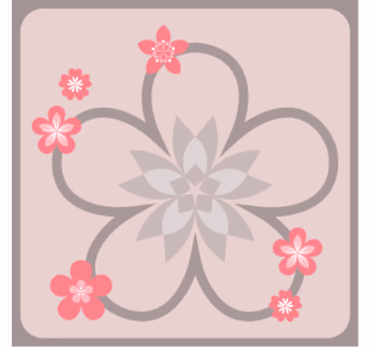 Bases para copos modernas com padrão floral elegante - TenStickers
