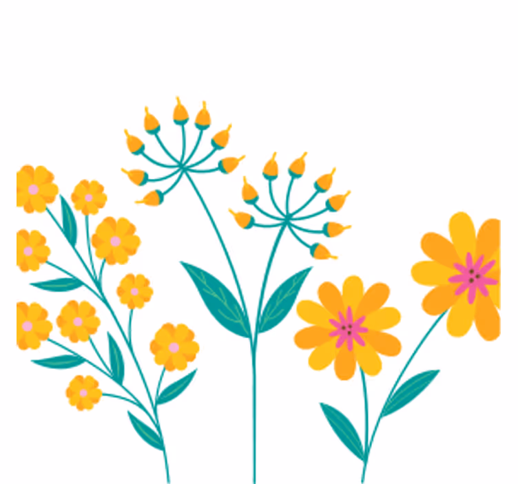 Bases para copos vintage Flor amarela fundo branco - TenStickers