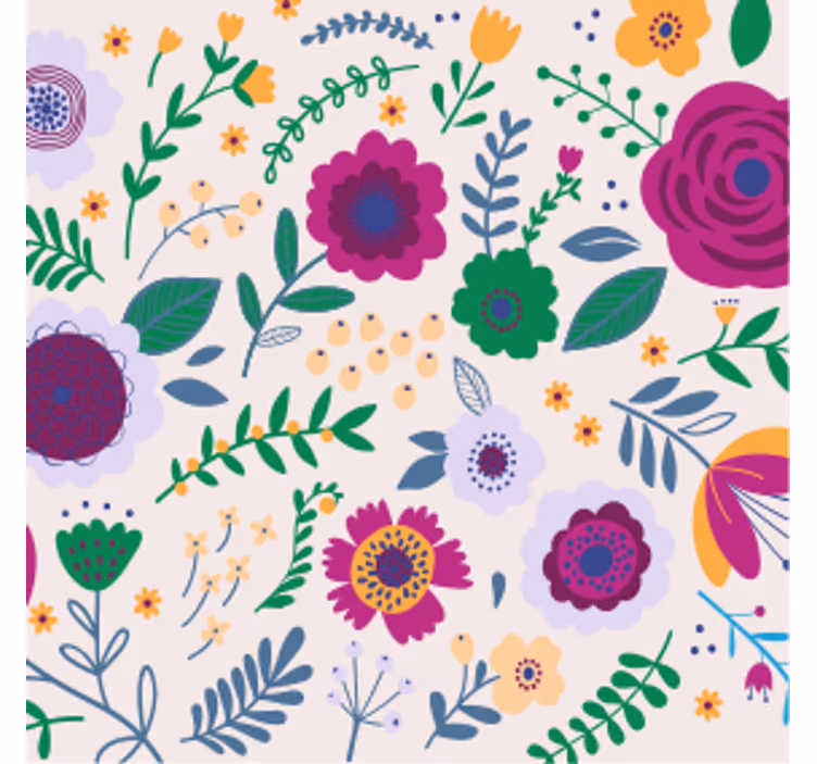 Bases para copos composição floral colorida - TenStickers