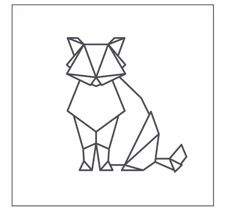 Bases para copos figura de gato geométrica - TenStickers