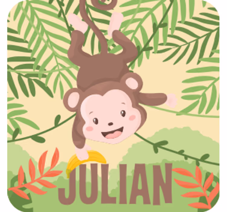 Bases para copos design de macaco brincalhão - TenStickers