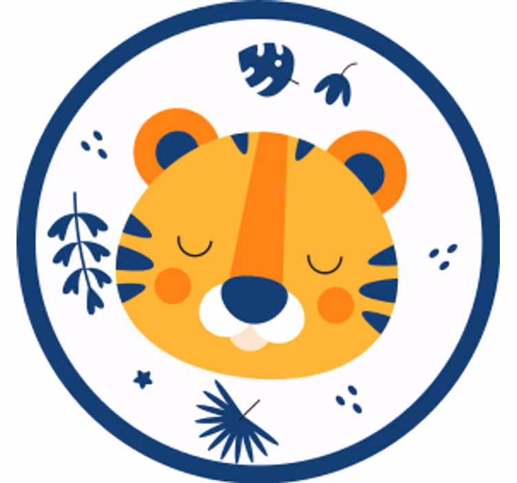 Bases para copos com rosto de tigre fofo - TenStickers
