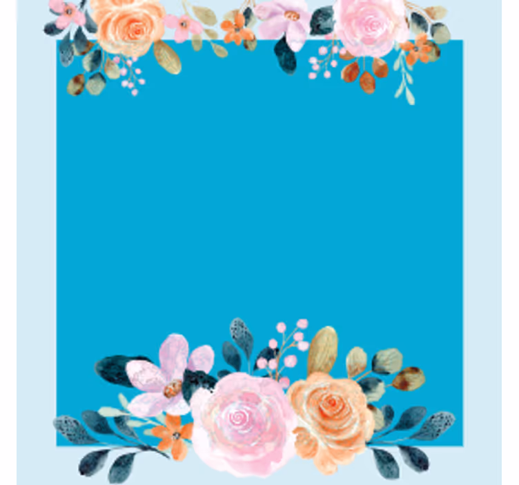 Bases para copos personalizáveis retângulo floral - TenStickers