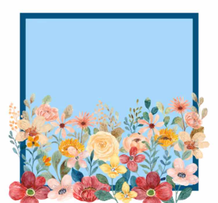 Bases para copos personalizáveis com design de borda floral - TenStickers