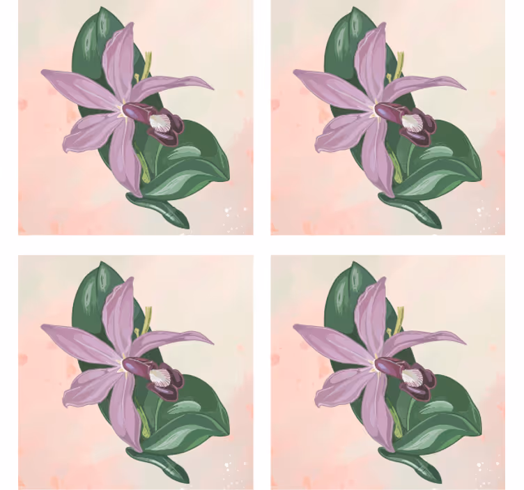 Bases para copos modernas flor de orquídea elegante - TenStickers