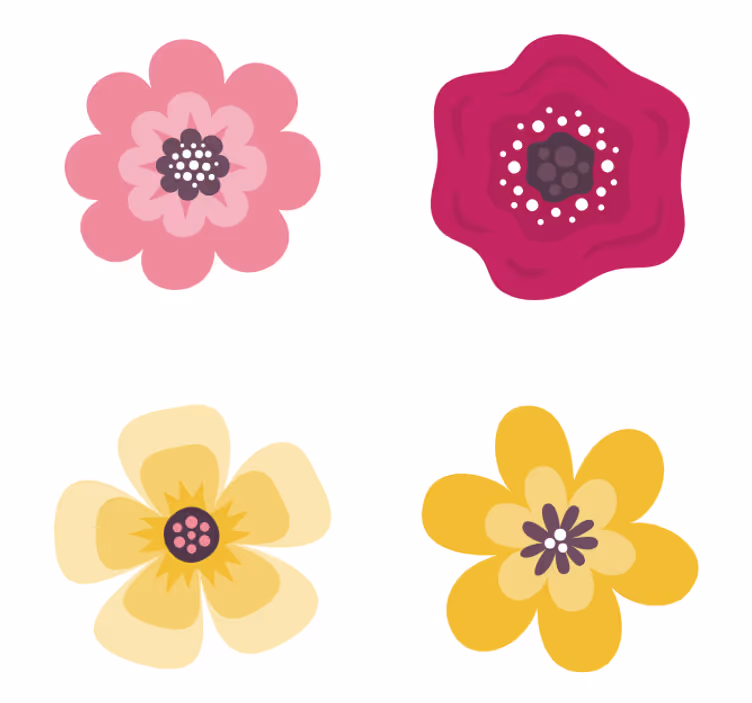Bases para copos com padrões florais vibrantes - TenStickers