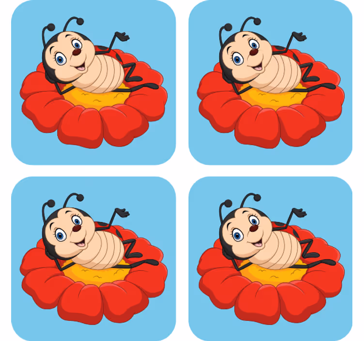 Bases para copos personagem inseto alegre - TenStickers