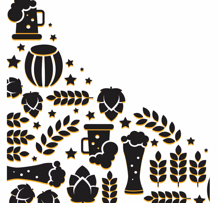 Bases para copos de cerveja Símbolos diferentes em branco - TenStickers