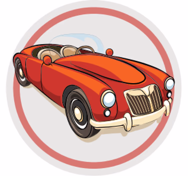 Bases para copos carro esportivo vermelho vintage - TenStickers