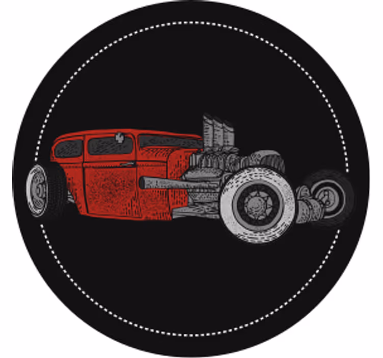Bases para copos vintage ilustração clássica de hot rod - TenStickers
