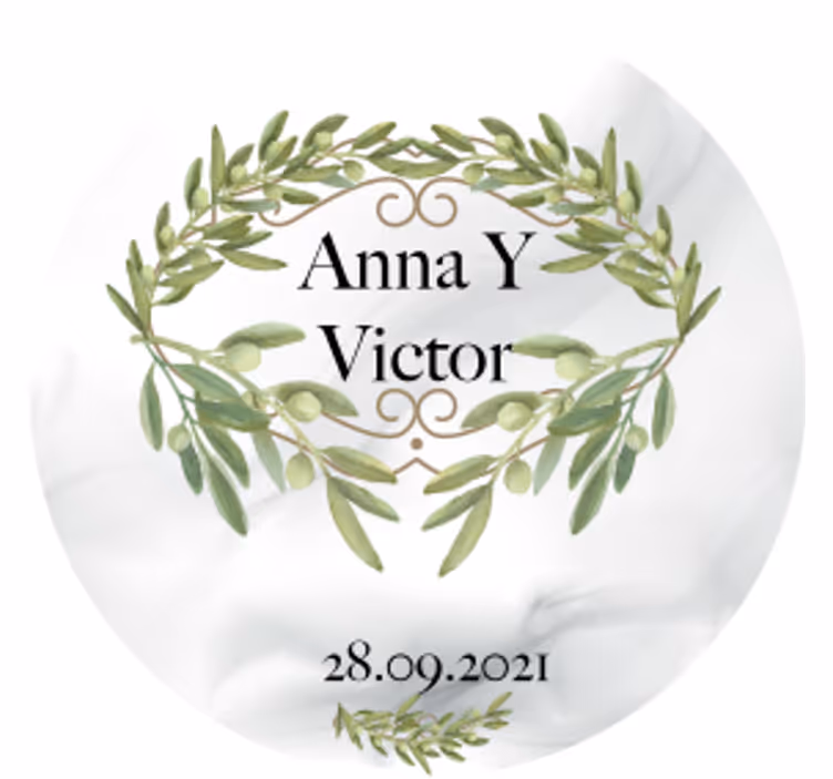 Bases para copos casamentos emblema de coroa de oliveira - TenStickers