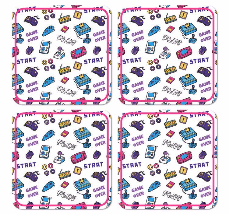 Bases para copos alternativas Jogo retro sobre símbolos - TenStickers