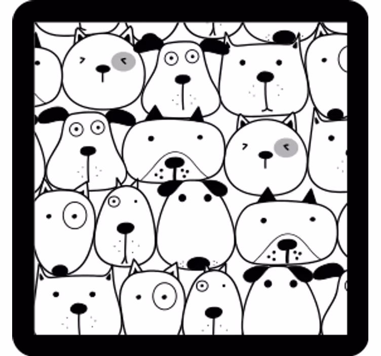 Bases para copos com rostos de cães divertidos - TenStickers