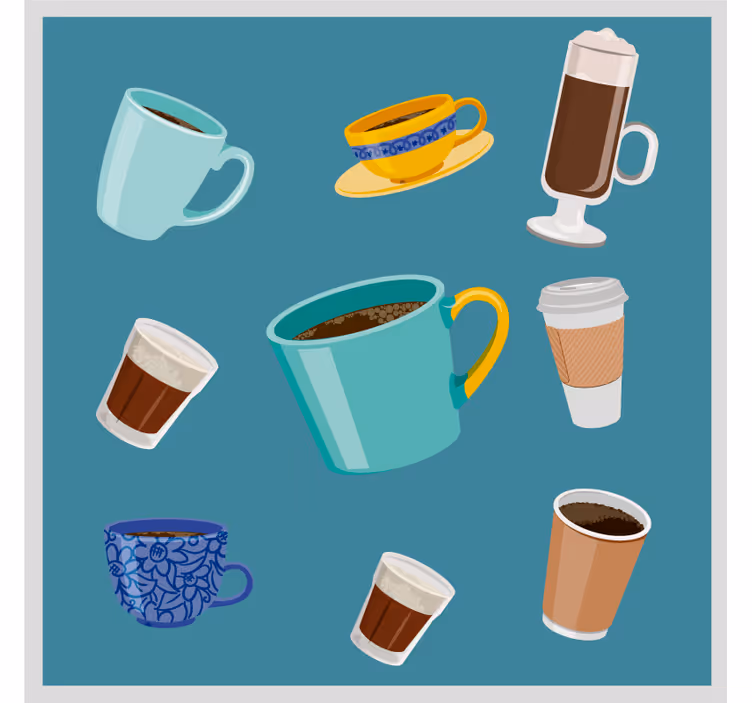 Bases para copos modernas e variedade de canecas - TenStickers