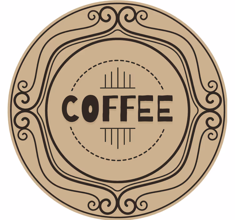 Bases para copos personalizáveis emblema circular elegante - TenStickers