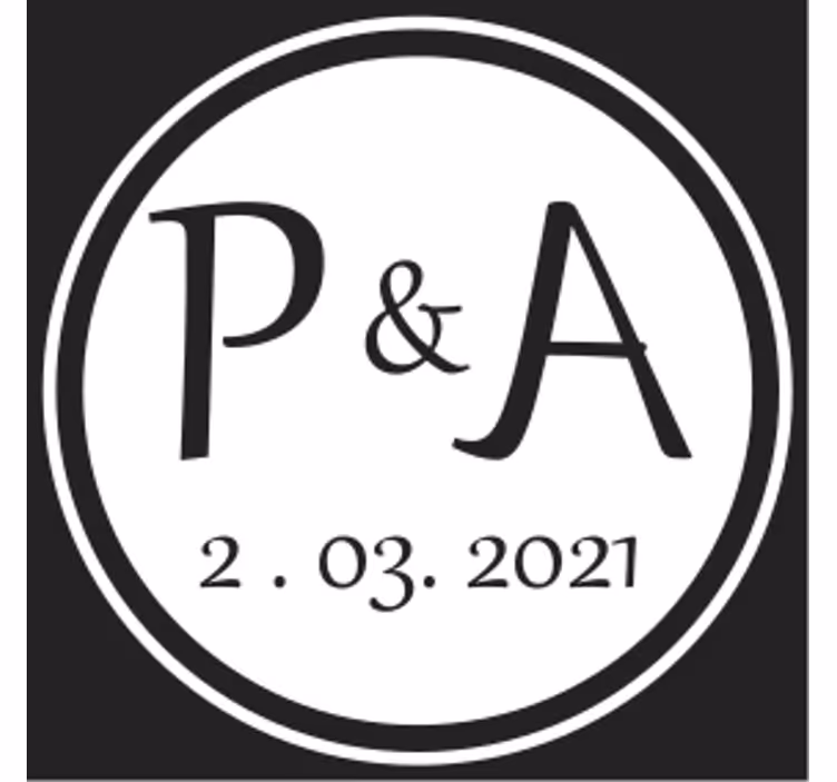 Bases para copos personalizáveis com iniciais monogramadas - TenStickers