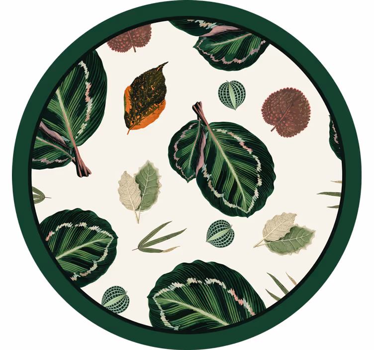 Bases para copos de motivo de padrões de folhas - TenStickers