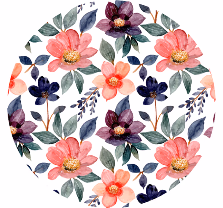 Bases para copos com estampa floral splash - TenStickers