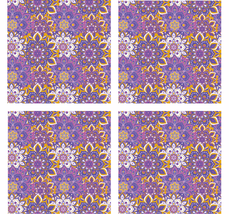 Bases para copos de elemento botânico elaborado - TenStickers