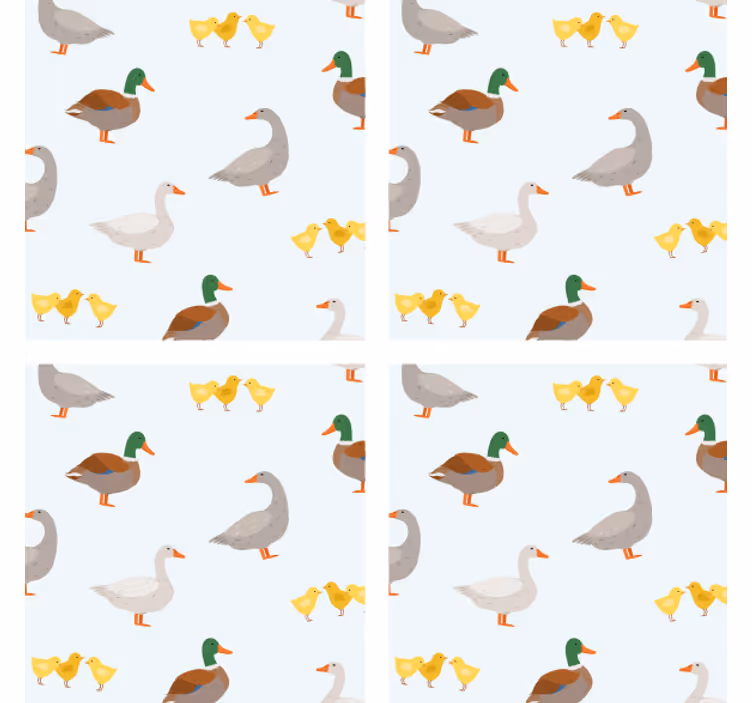 Bases para copos personalizáveis padrões de patos divertidos - TenStickers
