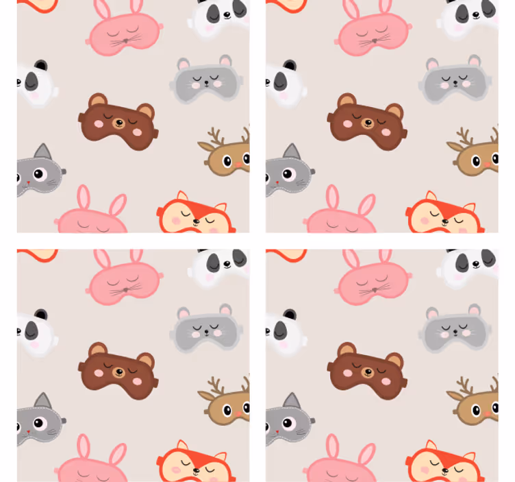 Bases para copos coleção de carinhas de animais - TenStickers