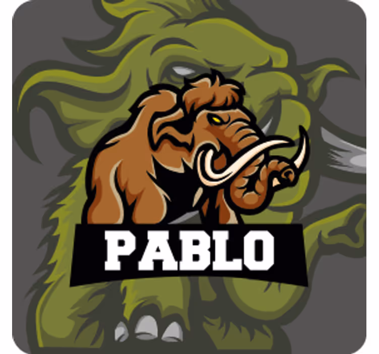 Bases para copos com estampa de emblema de mamute - TenStickers