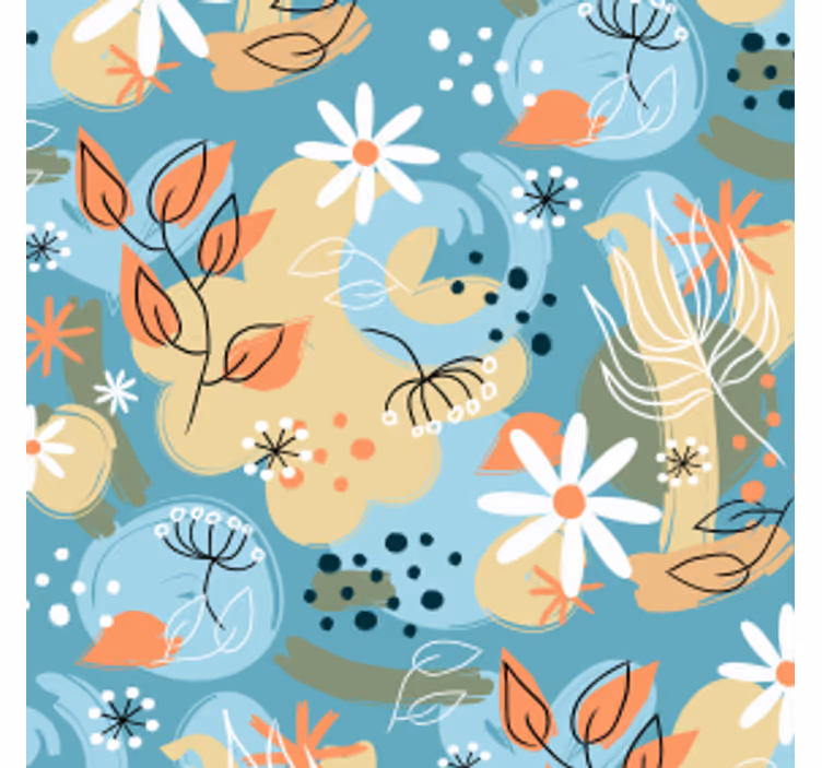Bases para copos vintage Fundo floral plano abstrato - TenStickers