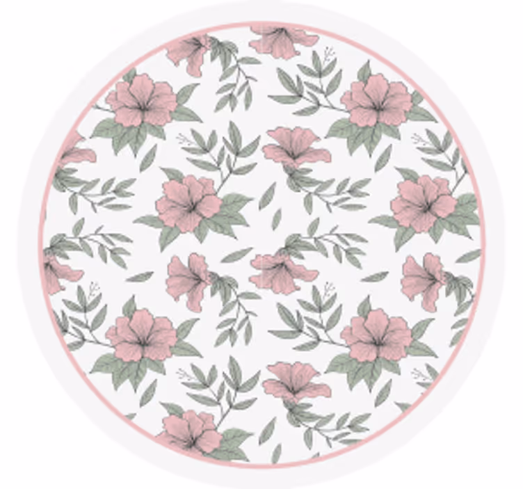 Bases para copos de padrão floral redondo - TenStickers