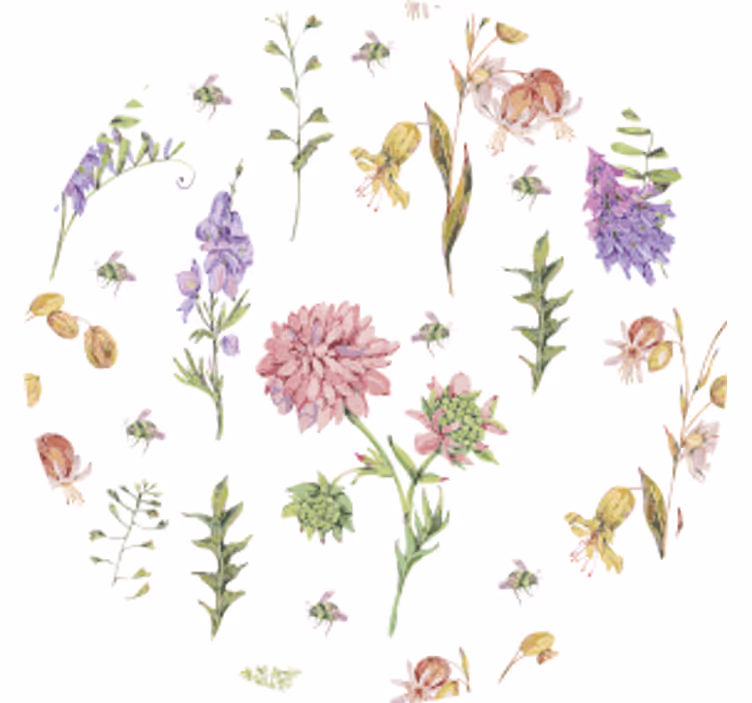 Bases para copos de acentos com padrão floral - TenStickers