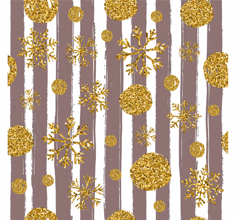 Bases para copos de natal Bolas de ouro e flocos de neve - TenStickers