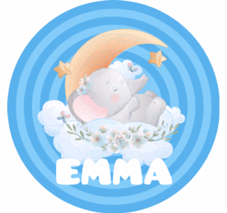 Bases para copos personalizáveis elefante lua estrelas - TenStickers