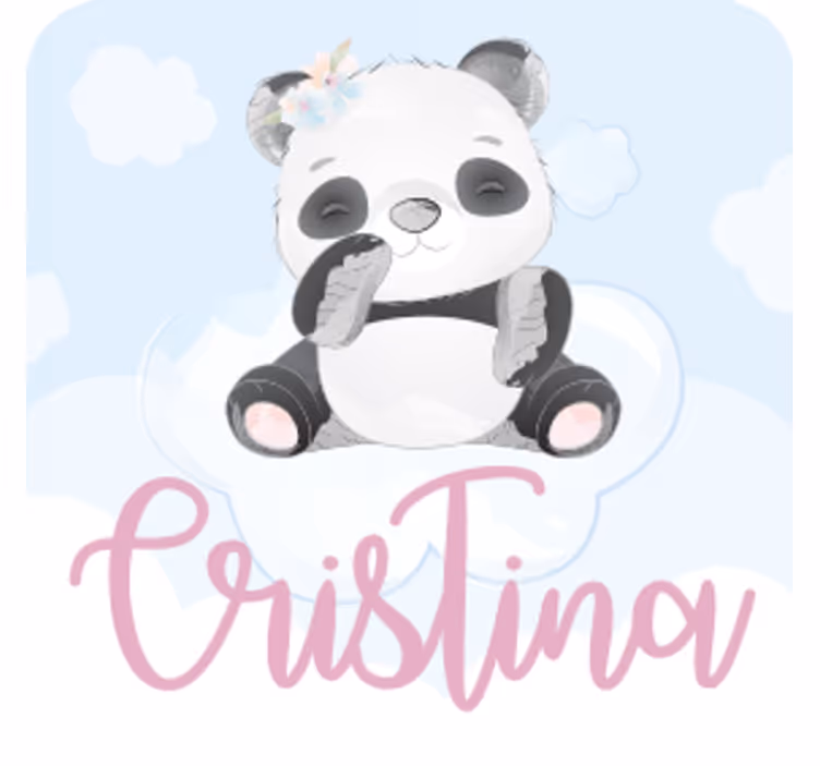 Bases para copos personalizáveis personagem panda divertido - TenStickers