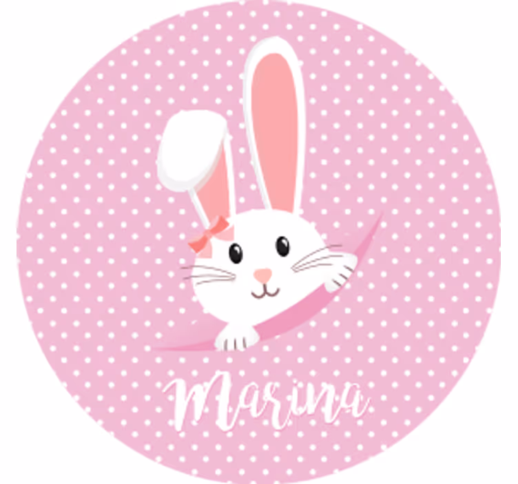 Bases para copos vintage personagem coelho com laço - TenStickers