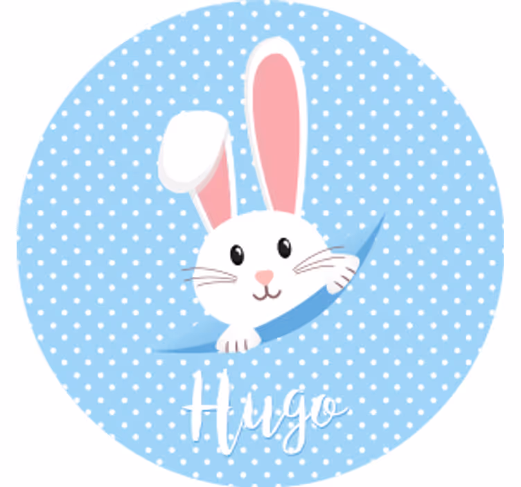 Bases para copos personalizáveis Coelhinho fofo para menino com n - TenStickers