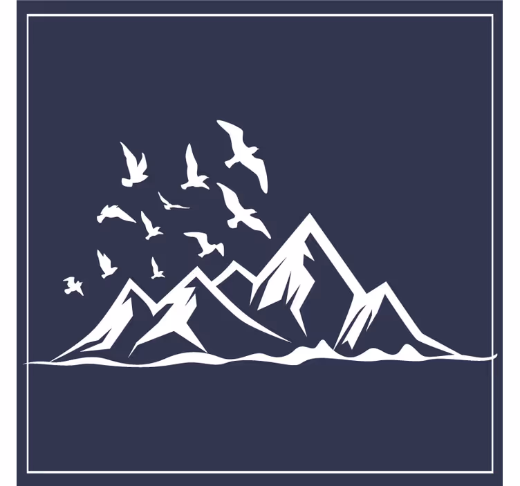 Bases para copos de silhueta de paisagem montanhosa - TenStickers