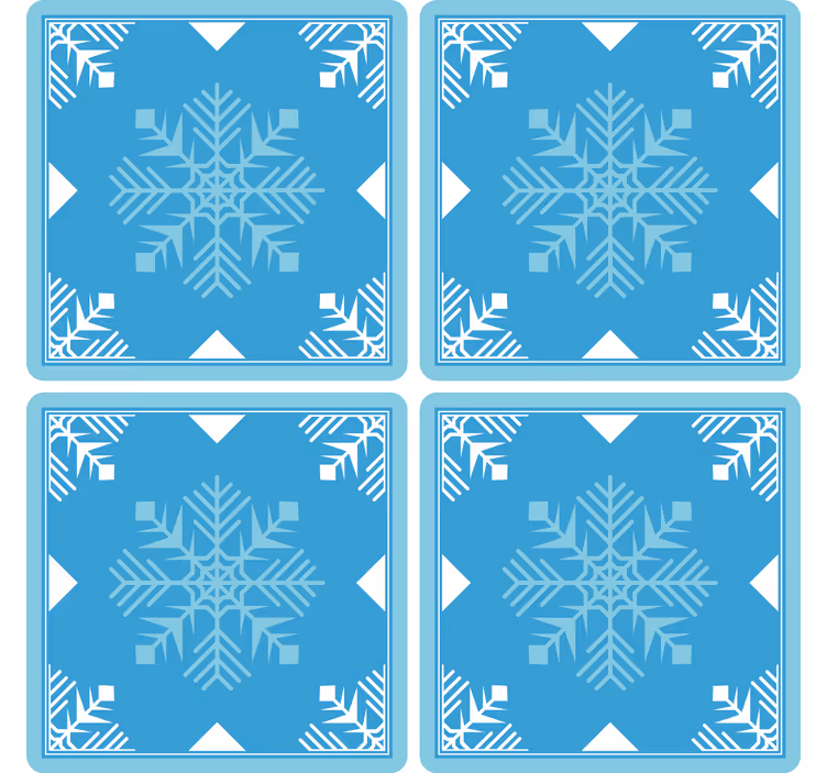 Bases para copos de natal Flocos de neve tons de azul - TenStickers
