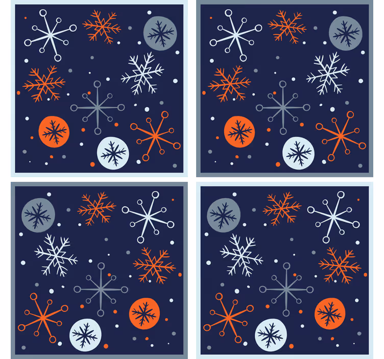 Bases para copos de natal com design de flocos de neve - TenStickers