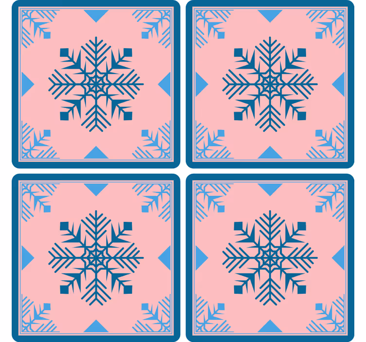 Bases para copos de natal em silicone com padrão de flocos - TenStickers