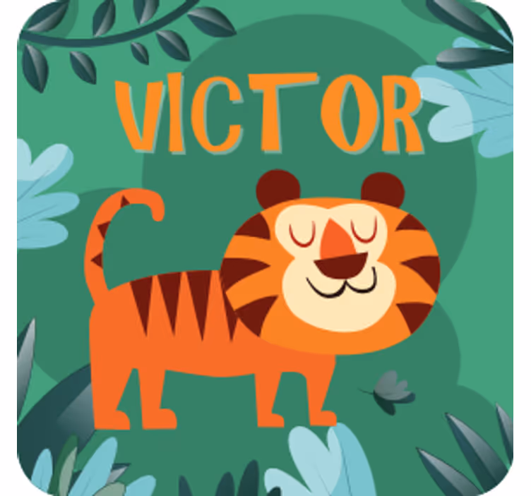 Bases para copos personalizáveis ilustração de tigre alegre - TenStickers