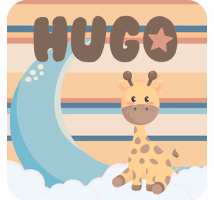 Bases para copos personalizáveis girafa fofo - TenStickers