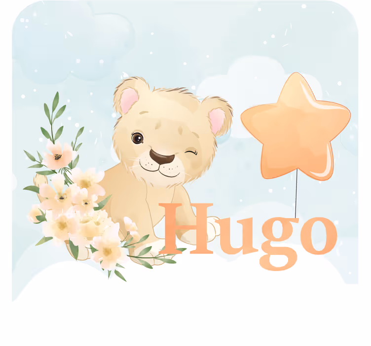 Bases para copos personalizáveis leão fantástico com estrela - TenStickers