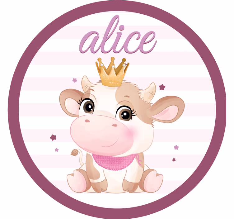 Bases para copos personalizáveis personagem de vaca fofo - TenStickers