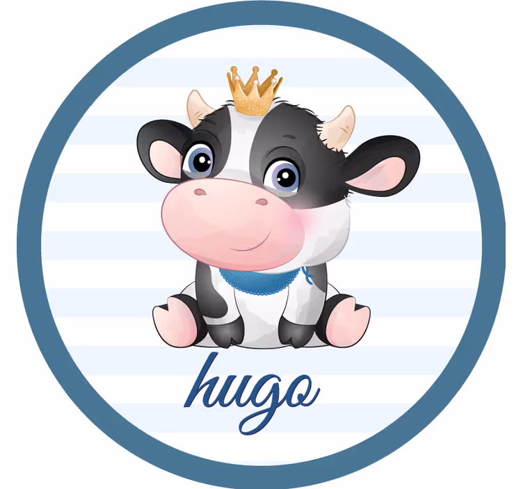 Bases para copos personalizáveis ilustração de vaca fofa - TenStickers