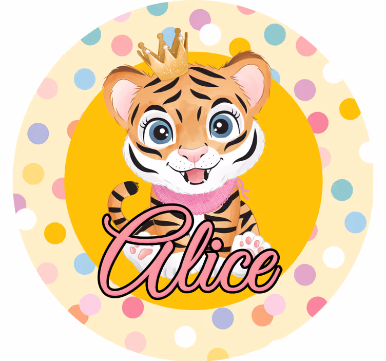 Bases para copos personalizáveis personagem tigre coroado - TenStickers