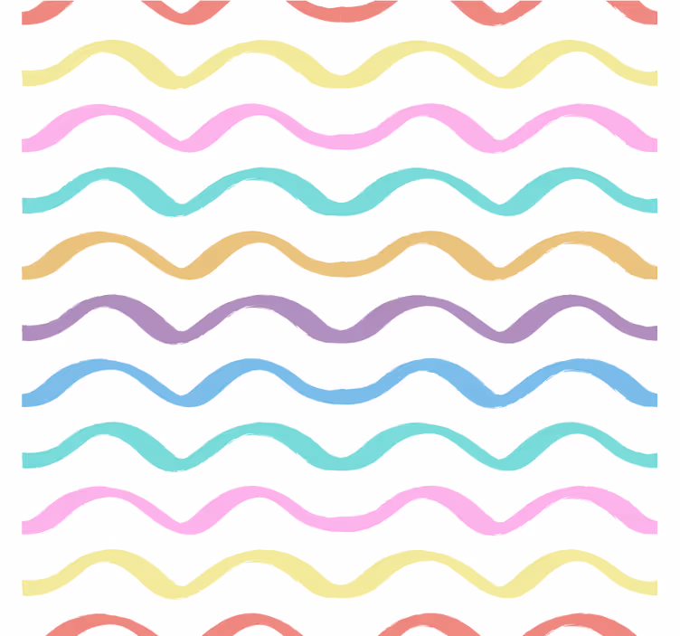 Bases para copos vintage Padrão de onda de arco-íris - TenStickers