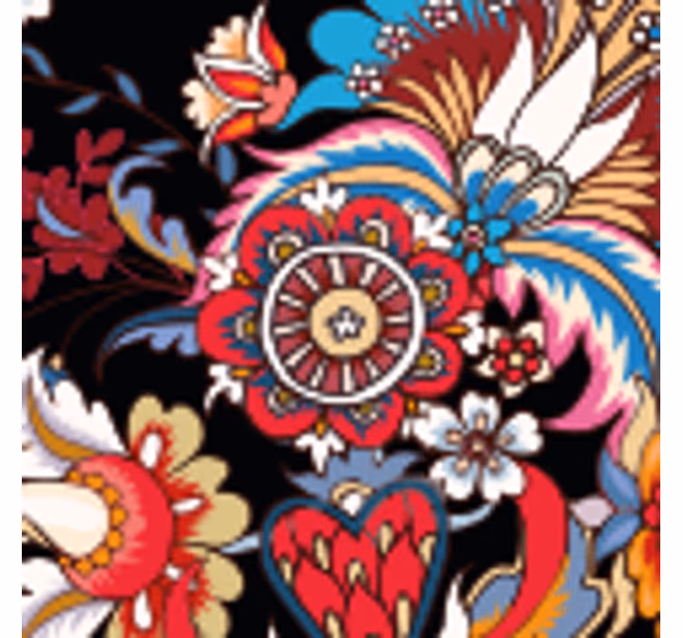 Bases para copos de composição floral vibrante - TenStickers